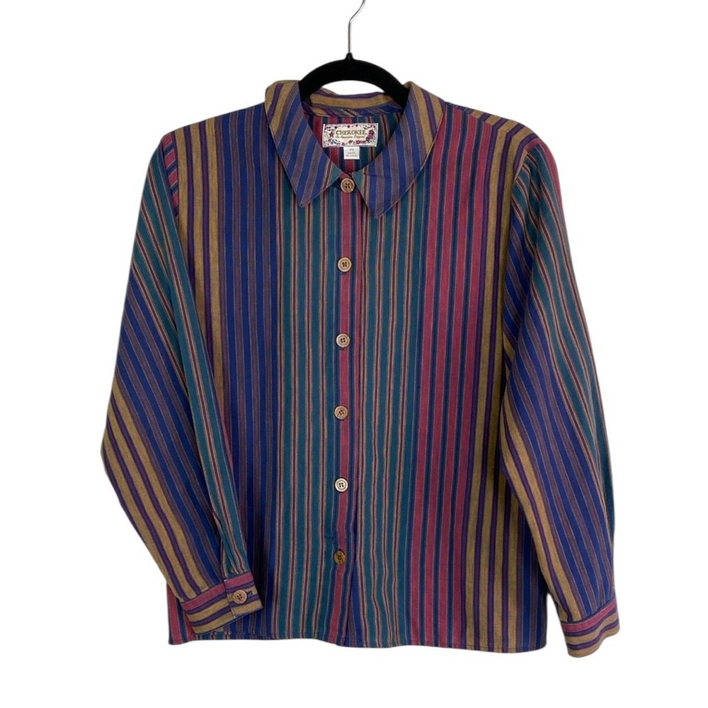 Vintage Cherokee striped button down blouse